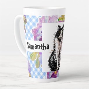 Caneca De Café Latte Tuxedo Cat ama você preto e branco Cats Magnet Co