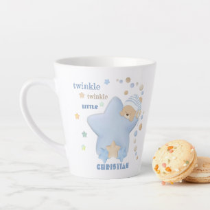 Caneca De Café Latte Twinkle Twinkle Little Star Baby Boy Teddy Bear La