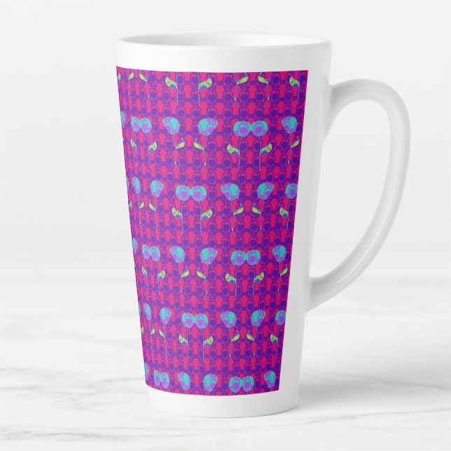 Caneca De Café Latte Two Flowers Cupflowers (Direita)