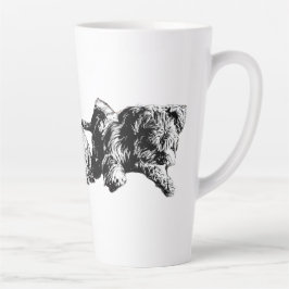 Caneca De Café Latte Two Schnauzers – Black & White Dog Mug