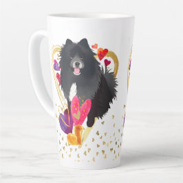 Caneca De Café Latte U FAÇA MEU CORAÇÃO IR BRILHAR - Lapphund latte mug