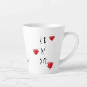 Caneca De Café Latte U R MY MVP Moderno Monograma do Namorados Cristão