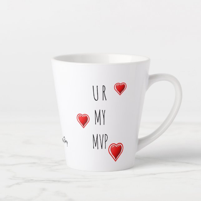 Caneca De Café Latte U R MY MVP Moderno Monograma do Namorados Cristão (Direita)