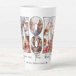 Caneca De Café Latte Uau Mãe Cita Moderno 6 Fotografias Branco