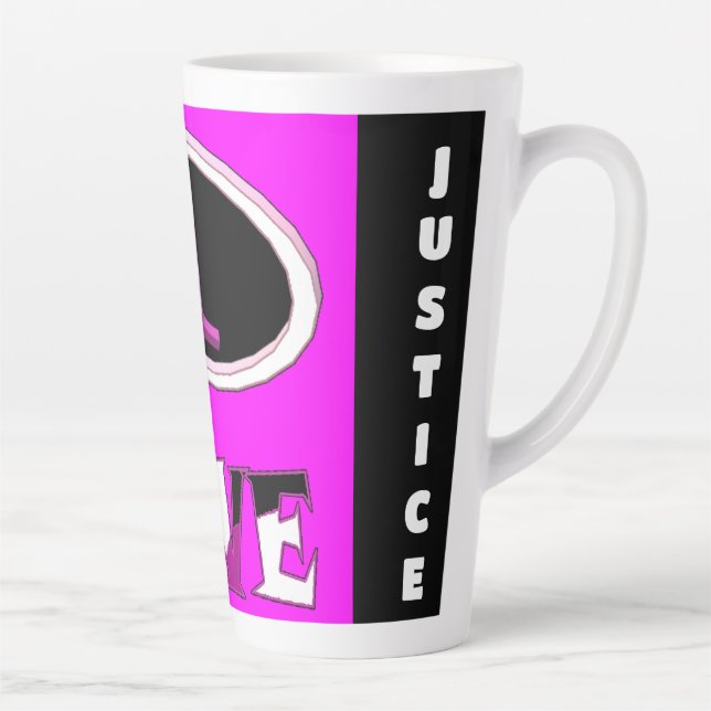 Caneca De Café Latte Um amor, o rosa, diga alto. (Direita)