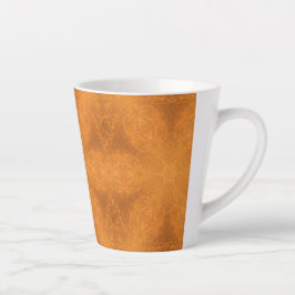 Caneca De Café Latte Um caleidoscópio de uma Estrela Laranja Queimada