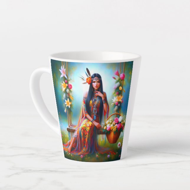 Caneca De Café Latte Um Cheio de amor e luz (Ângulo esquerdo)