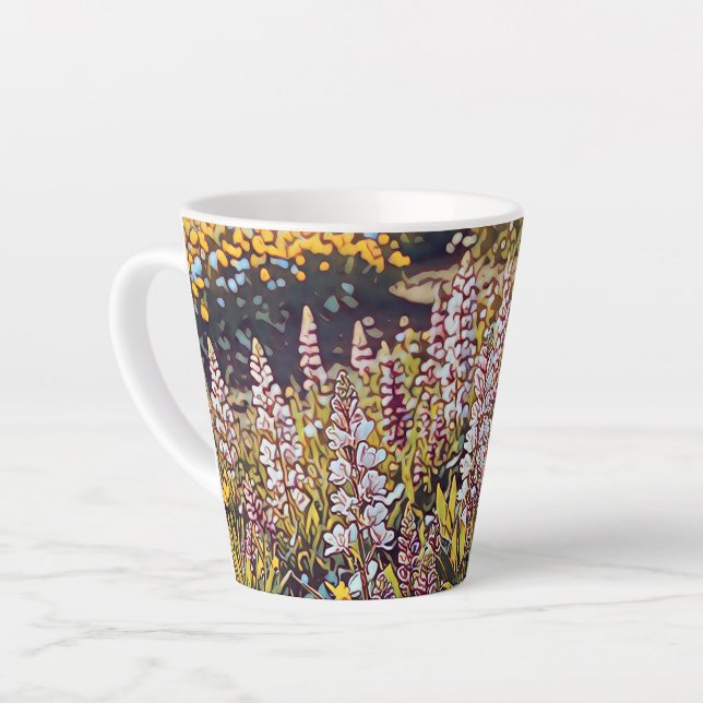 Caneca De Café Latte Um cheio de flores - Lata (Ângulo esquerdo)