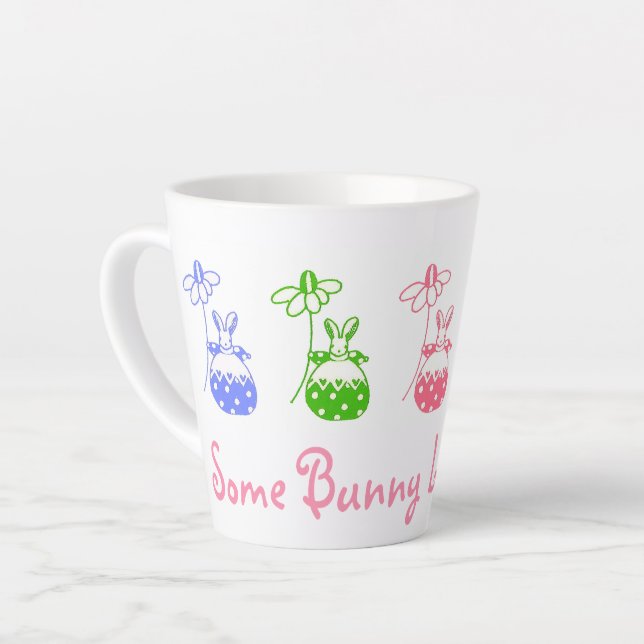 Caneca De Café Latte Um Coelhinho Te Ama! Latte Mug (Ângulo esquerdo)