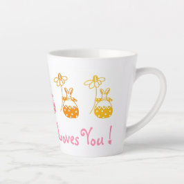 Caneca De Café Latte Um Coelhinho Te Ama! Latte Mug