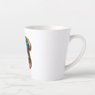 CANECA DE CAFÉ LATTE UM D O G DORÁVEL COM ÓCULOS DE SOL