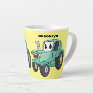 Caneca De Café Latte Um desenho animado verde e bonito