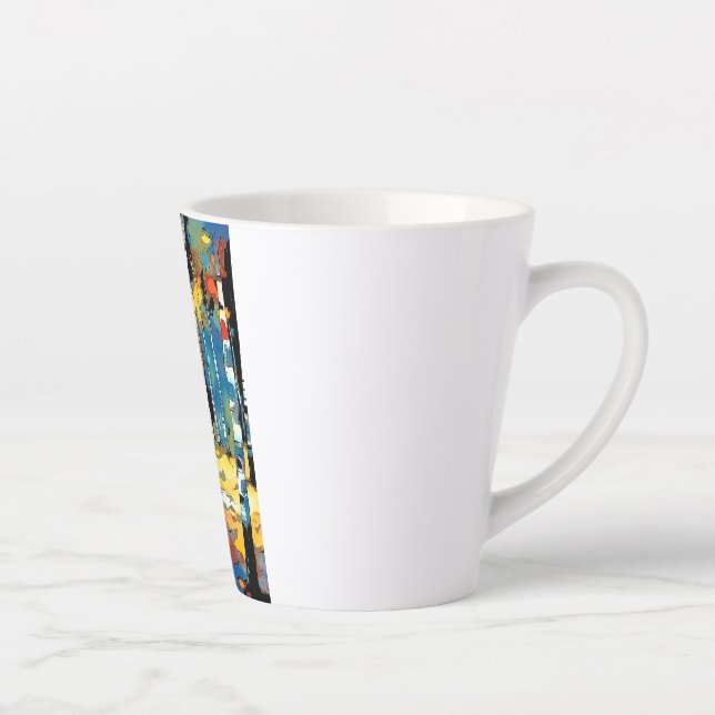 Caneca De Café Latte Um Dia Abstrato (Direita)