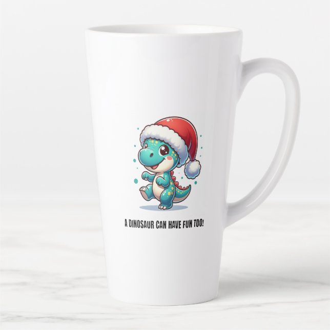 Caneca De Café Latte Um Dinossauro Também Pode Divertir-Se! (Direita)