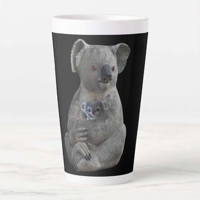 Caneca De Café Latte Um Embraço de Mãe (Frente)