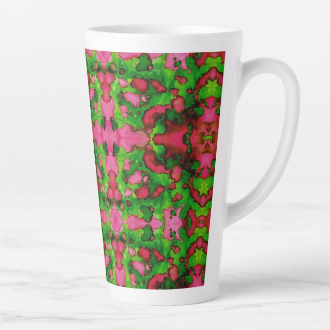 Caneca De Café Latte Um estudo em rosa e verde (Direita)