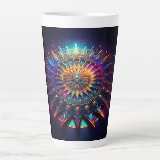 Caneca De Café Latte Um Fractal de Gásper Sierpinski (Frente)