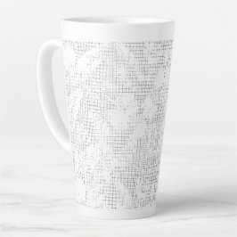 Caneca De Café Latte Um fundo branco mostrando um arranjo divertido