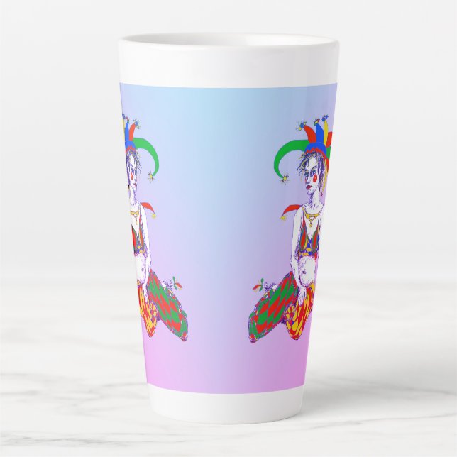 Caneca De Café Latte Um Jester (Frente)