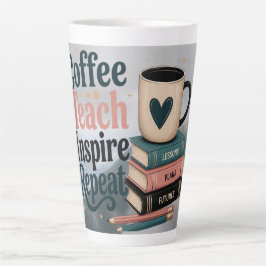 Caneca De Café Latte Um latte matinal inspira otimismo nos professores.