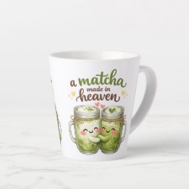 Caneca De Café Latte Um Matcha Feito no Céu Fofo Humor Engraçado
