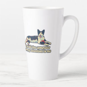 Caneca De Café Latte Um meme engraçado de gato ranzinza para gatos e am