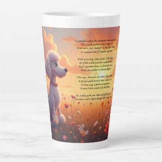 Caneca De Café Latte Um Poodle e Poema Brancos