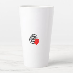 Caneca De Café Latte Um símbolo vermelho do coração criado com linhas s