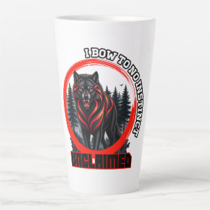 Caneca De Café Latte Uma arte de vida selvagem de um lobo preto em uma