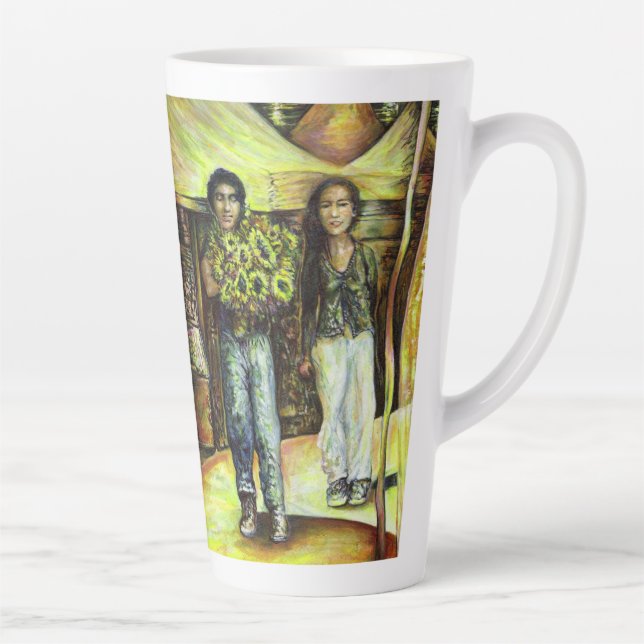 Caneca De Café Latte Uma Fase de ChapeI Sistina de um ChaIIenge (Direita)