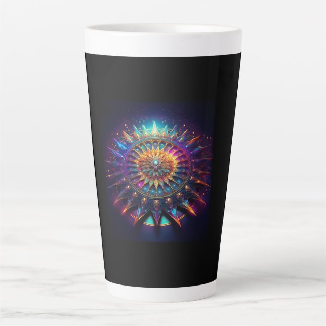 Caneca De Café Latte Uma Fractal de Gáspea de Sierpinski (Frente)