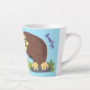 Caneca De Café Latte Uma ilustração curiosa e engraçada de desenho a