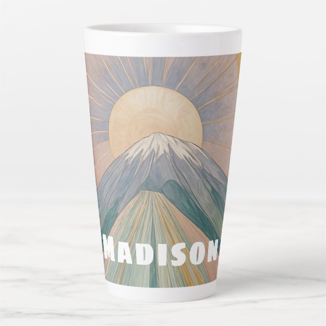 Caneca De Café Latte Uma Serenata Vulcânica Personalizada (Frente)