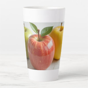 Caneca De Café Latte Uma Trío de Maçãs