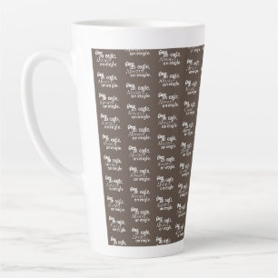 Caneca De Café Latte Uma vez Águia, Sempre Águia. Padrão Art Brown