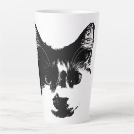 Caneca De Café Latte Unbothered – Ink Style Cat