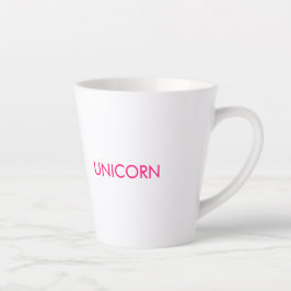 Caneca De Café Latte "Unicorn" - cor-de-rosa-quente minimalista