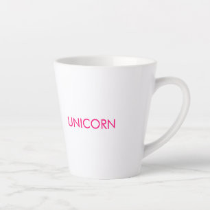 Caneca De Café Latte "Unicorn" - cor-de-rosa-quente minimalista