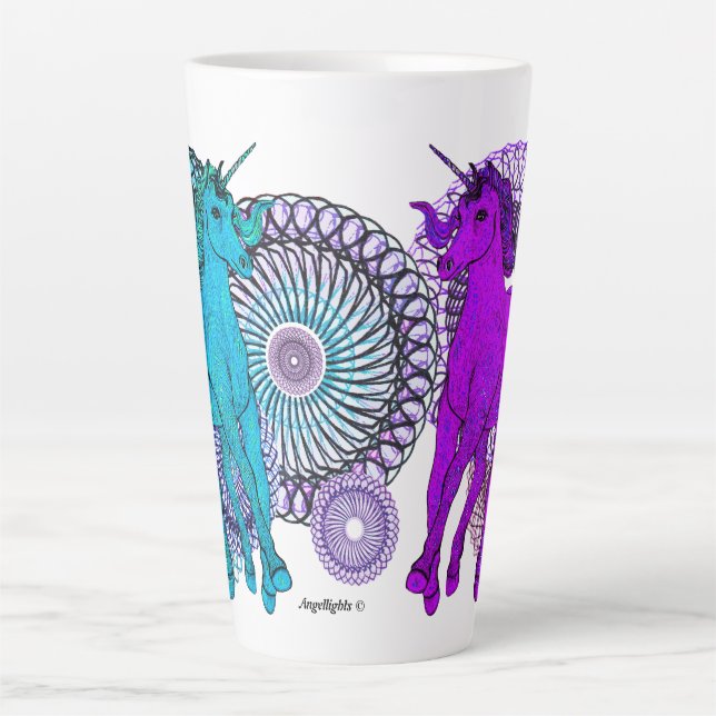 Caneca De Café Latte Unicórnio Invisível (Frente)