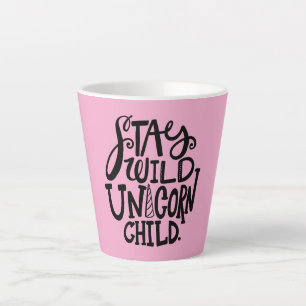 Caneca De Café Latte Unicórnio Selvagem Rosa Feminino