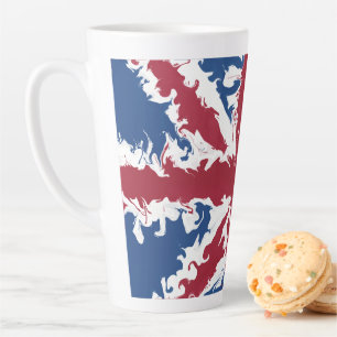 Caneca De Café Latte Union Jack Liquid Art