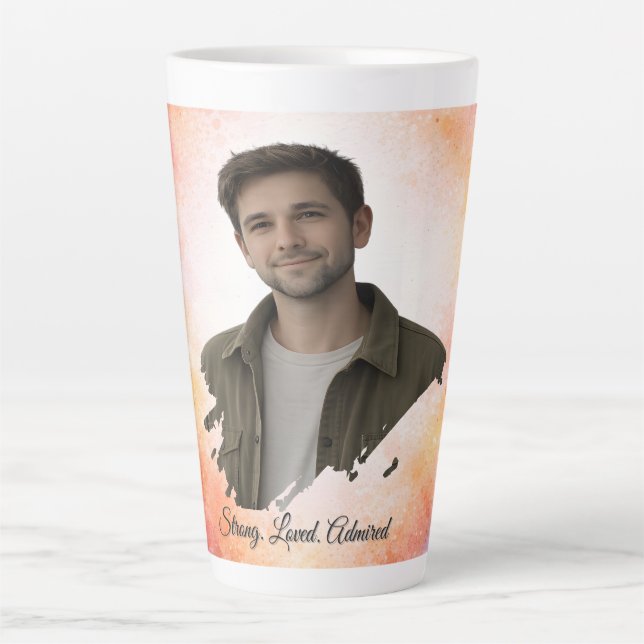 Caneca De Café Latte Upload His Photo- Personalized Custom Gift for Him (Frente)