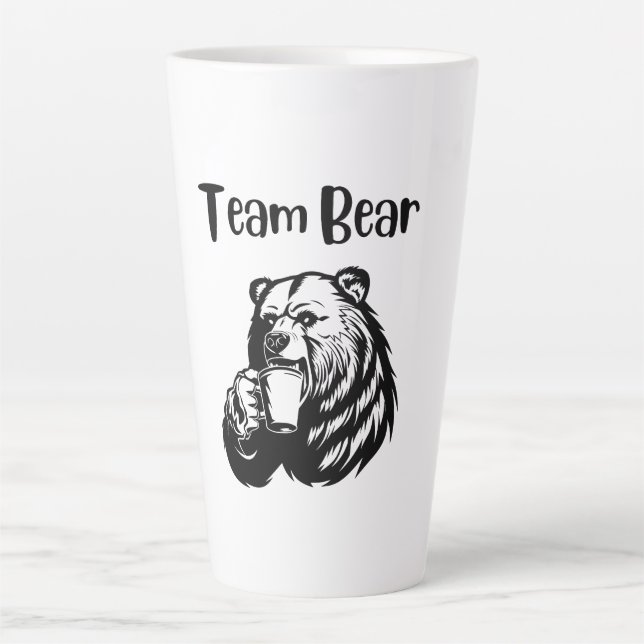 Caneca De Café Latte Urso de Equipe (Frente)