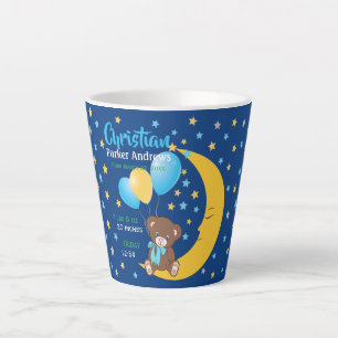Caneca De Café Latte Urso de Teddy Sentado nas Casas de Nascimento do B
