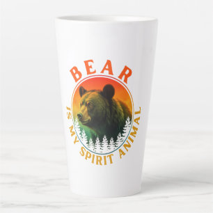 Caneca De Café Latte Urso é meu animal espiritual