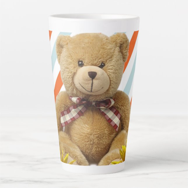 Caneca De Café Latte Urso Latino de Girassol (Frente)