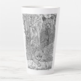 Caneca De Café Latte Urso-Mãe e Lata-Lata