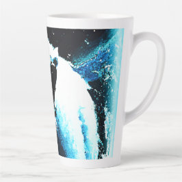 Caneca De Café Latte "Urso Polar Irritado" - Pintura Bonita. Comprar Ag