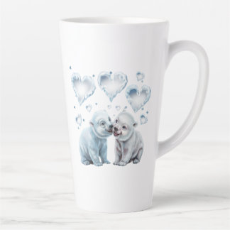 Caneca De Café Latte Ursos Polares Fofos