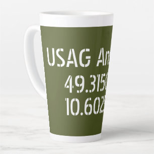 Caneca De Café Latte USAG Ansbach Latitude Longitude